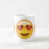 Mug Visage de sourire avec les yeux en forme de coeur (Centre)