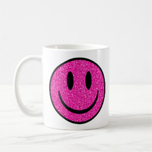 Mug Visage de sourire rose Parties scintillant