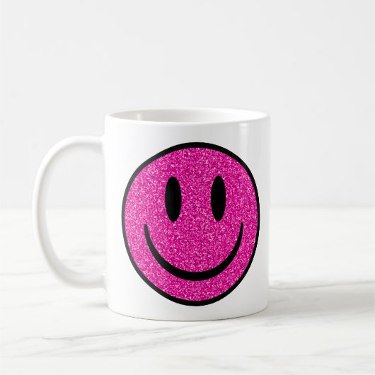 Mug Visage de sourire rose Parties scintillant (Gauche)