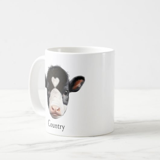 Mug Visage de vache noire et blanche (Devant gauche)