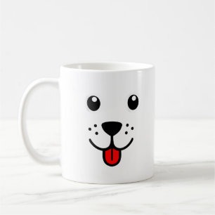 Mug Visage d'émoticône heureux de chien animal de comp