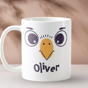 Mug Visage d'oiseau drôle avec de grands yeux