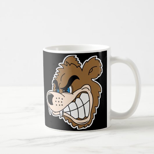 Mug visage d'ours grognant en colère (Droite)
