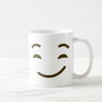 Visage drôle souriant d'un air affecté d'émoticône