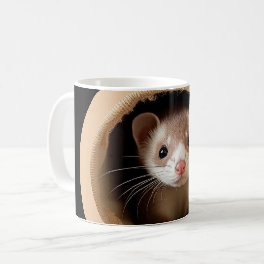 Mug Visage du Ferret de bébé - Ferrets mignons (Devant gauche)