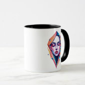 Mug  Visage d'une femme aux traits géométriques. (Devant droit)
