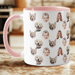 Mug Visage familial personnalisé 4 photos
