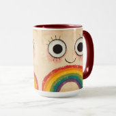 MUG VISAGE HEUREUX ARC-EN-CIEL (Devant droit)
