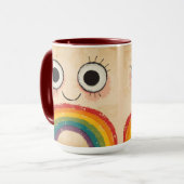MUG VISAGE HEUREUX ARC-EN-CIEL (Devant gauche)