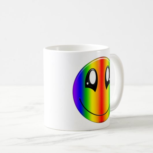 Mug Visage heureux d'arc-en-ciel (Devant droit)