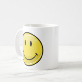 Mug Visage heureux jaune classique (Devant gauche)