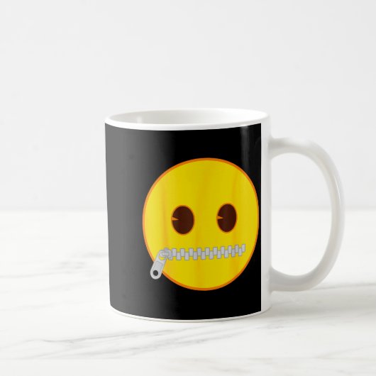 Mug Visage jaune de sourire de bouche de fermeture écl (Droite)