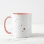 Mug Visage mignon de chat - rose (Gauche)