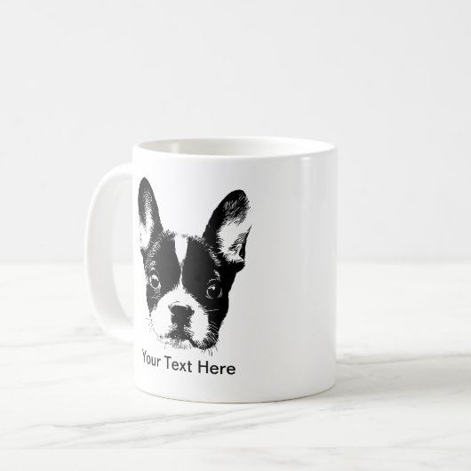 Mug Visage mignon de chien de bouledogue français (Devant gauche)