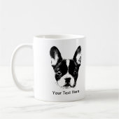 Mug Visage mignon de chien de bouledogue français (Gauche)