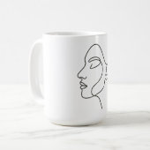 Mug Visage minimaliste d'art en ligne (Devant gauche)