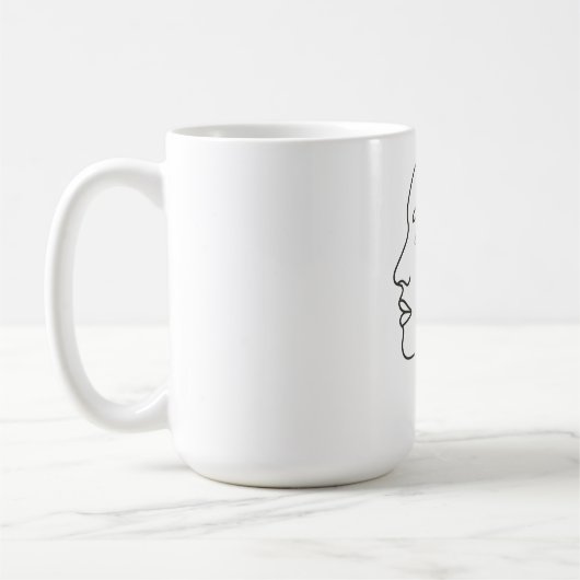Mug Visage minimaliste d'art en ligne (Gauche)