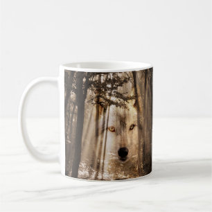 Mug Visage mystérieux de loup dans les bois