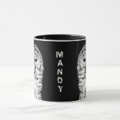 Mug Visage noir et blanc de hibou barré (Centre)