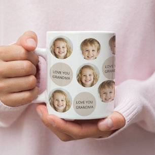 Mug Visage personnalisé à deux photos Je T'Aime Gran