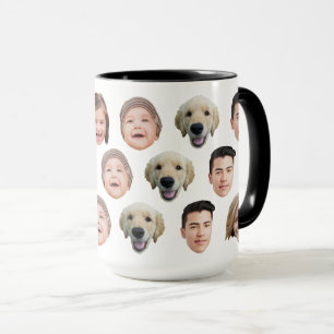 Mug Visage personnalisé de bébé enfants famille 5 Phot