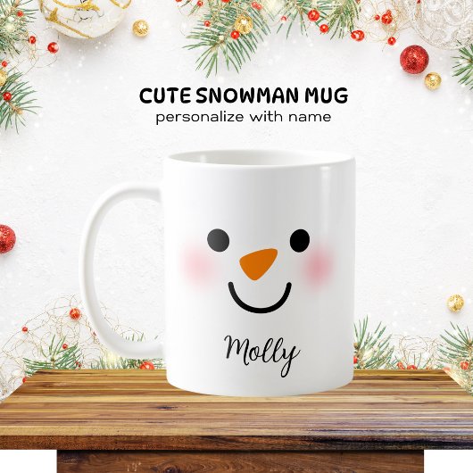 Mug Visage personnalisé mignon Snowman