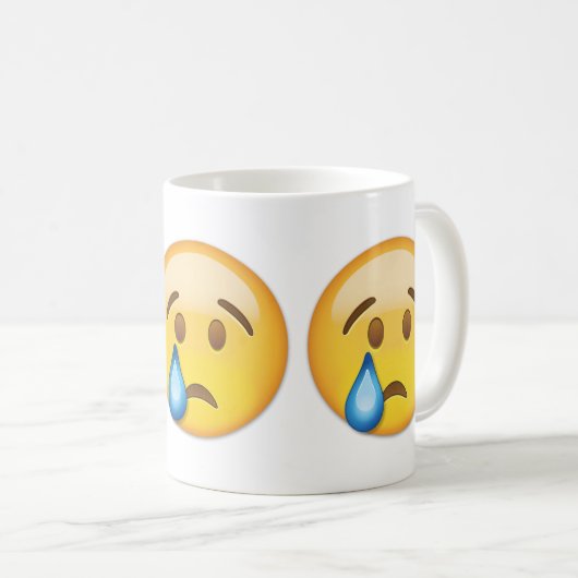 Mug Visage pleurant Emoji (Devant droit)
