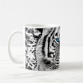 Mug Visage sauvage de tigre d'yeux bleus noirs et (Gauche)