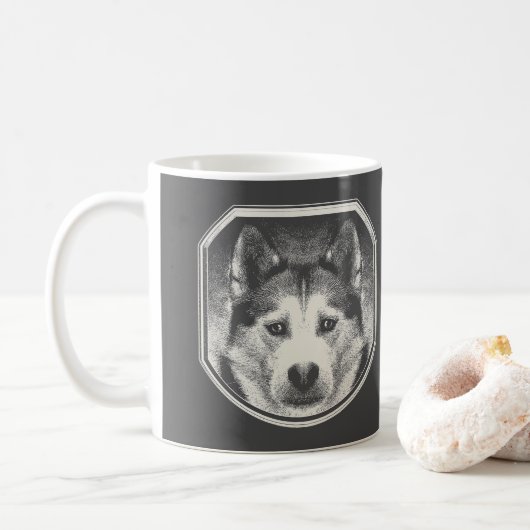 MUG VISAGE SIBÉRIEN HUSKY (Avec donut)