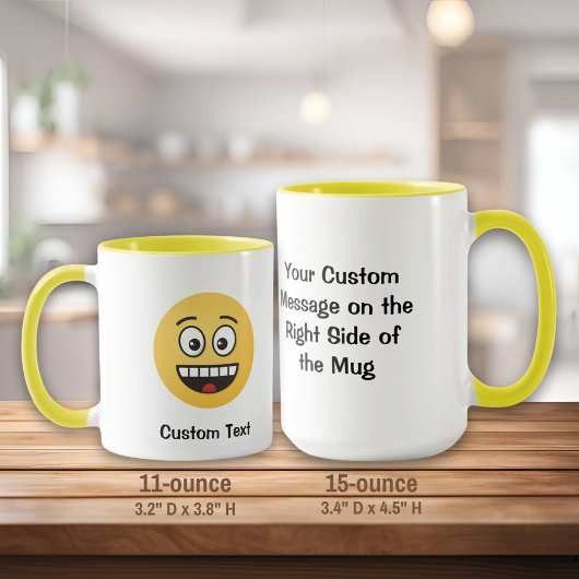Mug Visage souriant avec boue à bouche ouverte