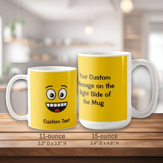 Mug Visage souriant avec Bouge de café à bouche ouvert