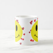 Mug Visage souriant avec Coeurs rouges (Centre)
