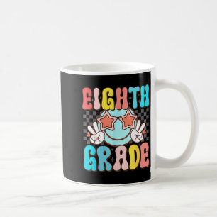 Mug Visage souriant rétro groovy de huitième année 8e
