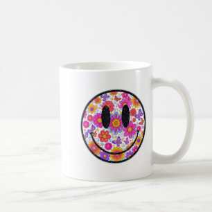 Mug Visage Sourire Fleur Retro Heureux Style Prépa Hom