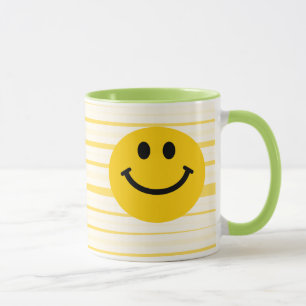 Mug Visage sur les rayures jaunes ensoleillées