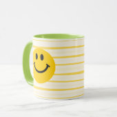 Mug Visage sur les rayures jaunes ensoleillées (Devant gauche)