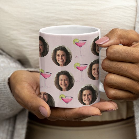 Mug Visage sur mesure & Cocktail | Rose personnalisé
