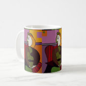 Mug Visages Abstraits, ajouter du texte, (Devant gauche)