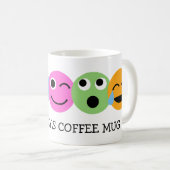 Mug Visages colorés Emojis Personnalisés (Devant droit)
