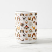 Mug Visages de chiens en hiver Casquette Motif de vaca (Centre)