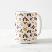 Mug Visages de chiens en hiver Casquette Motif de vaca (Devant droit)