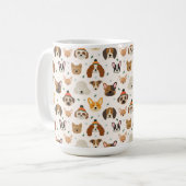 Mug Visages de chiens en hiver Casquette Motif de vaca (Devant gauche)