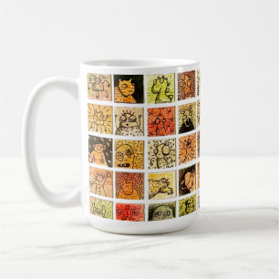 Mug Visages de dessin animé étranges et bizarres Coule
