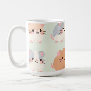 Mug Visages de hamster mignons motif pastel kawaii