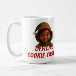 Mug Visages d'elfe drôles Testeur de cookies officie