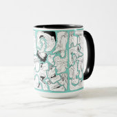 Mug Visages dessin au trait (Devant droit)