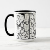 Mug Visages dessin au trait gris foncé (Gauche)