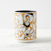 Mug Visages dessin linéaire orange (Centre)