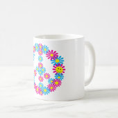 Mug Visages du signe de paix de fleur W (Devant droit)
