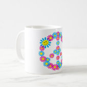 Mug Visages du signe de paix de fleur W (Devant gauche)